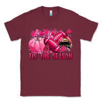 Burgundy Tis' the season Football Breast Cancer Classic Tee - NancyCooperArtShop
