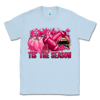 Dusty Blue Tis' the season Football Breast Cancer Classic Tee - NancyCooperArtShop
