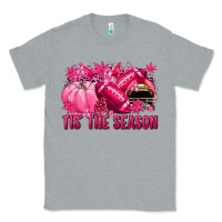 Heather Grey Tis' the season Football Breast Cancer Classic Tee - NancyCooperArtShop