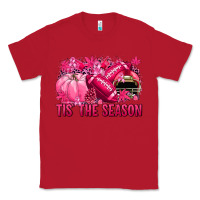 Red Tis' the season Football Breast Cancer Classic Tee - NancyCooperArtShop