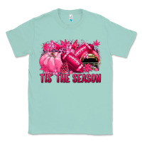 Seafoam Tis' the season Football Breast Cancer Classic Tee - NancyCooperArtShop