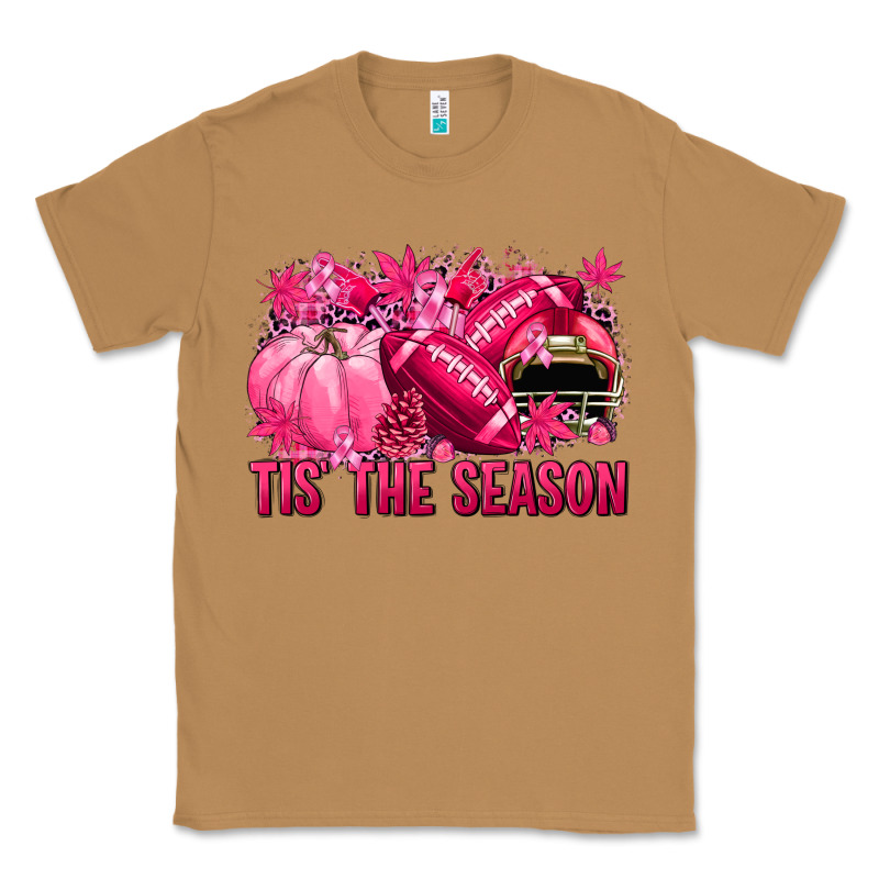 Tis' The Season Football Breast Cancer Classic Tee by NancyCooperArtShop | Teevron