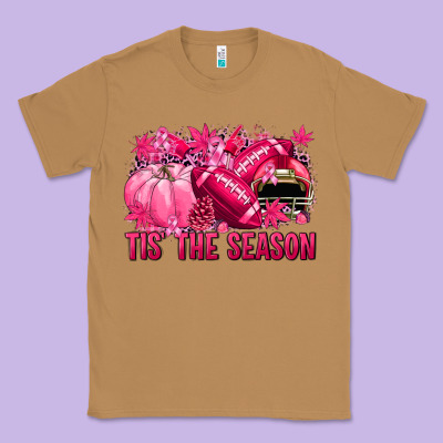 Tis' The Season Football Breast Cancer Classic Tee Designed By Nancycooperartshop