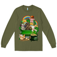 Army Green St. Patrick's Day animal truck Long Sleeve Tee - CowGirlArtShop