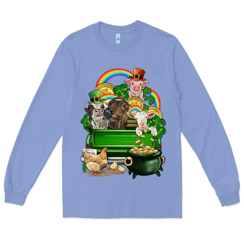 St. Patrick's Day Animal Truck Long Sleeve Tee by CowGirlArtShop | Teevron