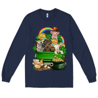 Navy St. Patrick's Day animal truck Long Sleeve Tee - CowGirlArtShop