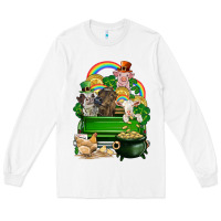 White St. Patrick's Day animal truck Long Sleeve Tee - CowGirlArtShop