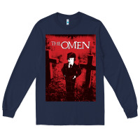 Navy The Omen Horror Movie Long Sleeve Tee - minhPixels