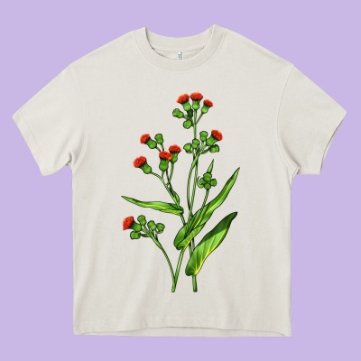 Tassel Flower Illustrations Heavy Core Tee Designed By Lillyallendesigns