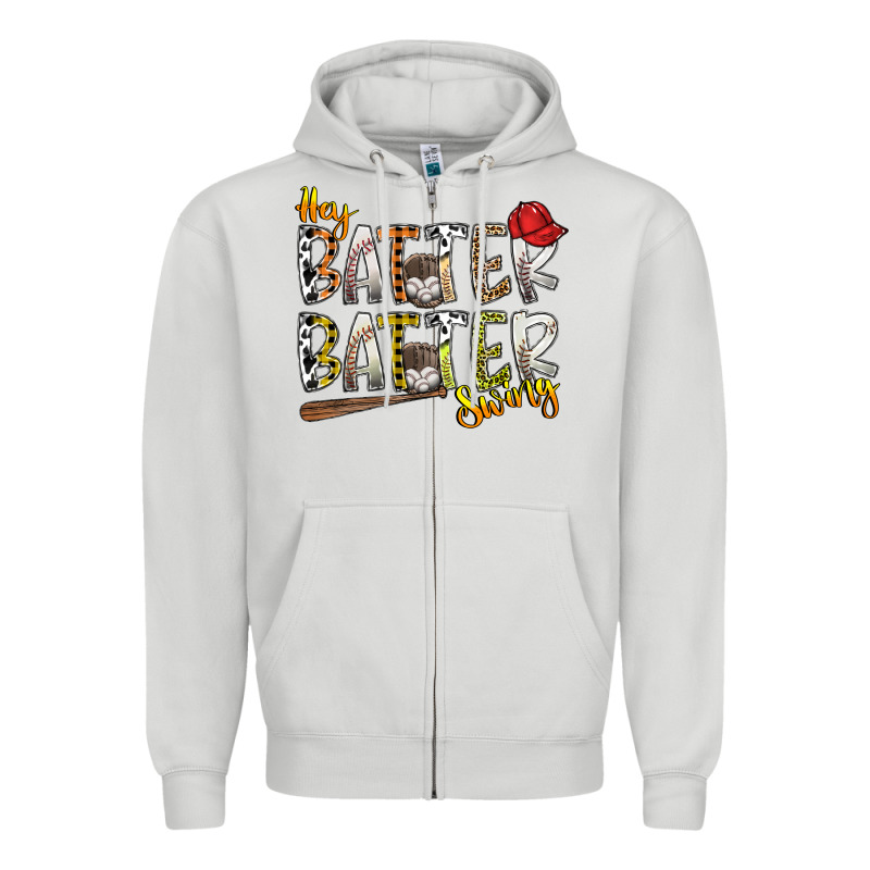 Hey Batter Batter Swing Zipper Hoodie by SublimationCraftShop | Teevron