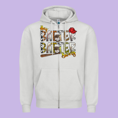 Hey Batter Batter Swing Zipper Hoodie Designed By Sublimationcraftshop