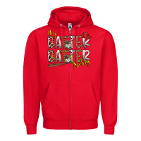 Red hey batter batter swing Zipper Hoodie - SublimationCraftShop