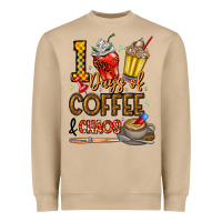 Mushroom 100. Days Of Coffee  Chaos Heavyweight Sweatshirt - CowhideDigitalArt