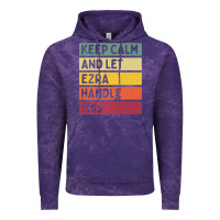 Cloud Purple Keep Calm And Let Ezra Handle This Funny Retro Quote Vintage Hoodie - minhPixels