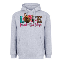 Heather Grey love french bulldogs Heavyweight Hoodie - Artiststas