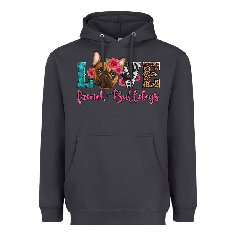 Love French Bulldogs Heavyweight Hoodie by Artiststas | Teevron