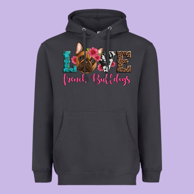 Love French Bulldogs Heavyweight Hoodie Designed By Artiststas