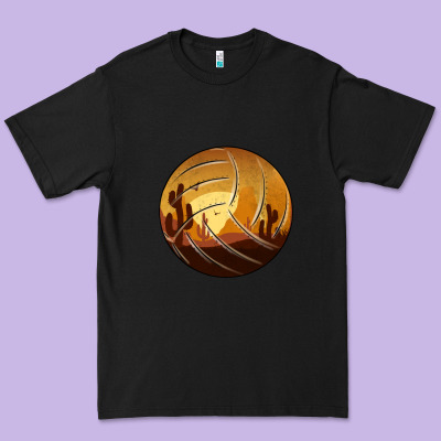 Desert Cactus Sunset Volleyball Premium Tee Designed By Bettercallsaul