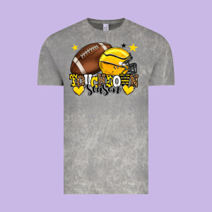 Touchdown Season American Football Yellow Team Vintage Tee Designed By Howdyjamesfarm
