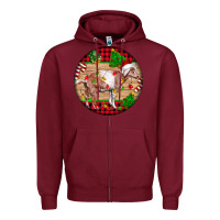 Burgundy Nubian Goat Christmas Zipper Hoodie - LillyAllenDesigns