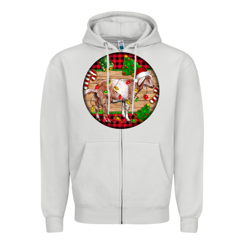 Nubian Goat Christmas Zipper Hoodie by LillyAllenDesigns | Teevron