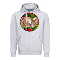 Heather Grey Nubian Goat Christmas Zipper Hoodie - LillyAllenDesigns