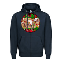 Navy Nubian Goat Christmas Zipper Hoodie - LillyAllenDesigns