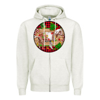 Oatmeal Heather Nubian Goat Christmas Zipper Hoodie - LillyAllenDesigns
