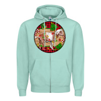 Seafoam Nubian Goat Christmas Zipper Hoodie - LillyAllenDesigns