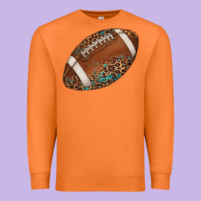Western Football Leopard Turquoise Pattern Premium Sweatshirt Designed By Artiststas