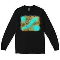 Black Turquoise Leopard Background Long Sleeve Tee - Jasminsmagicworld