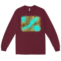 Burgundy Turquoise Leopard Background Long Sleeve Tee - Jasminsmagicworld