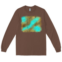 Chestnut Turquoise Leopard Background Long Sleeve Tee - Jasminsmagicworld