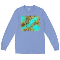 Colony Blue Turquoise Leopard Background Long Sleeve Tee - Jasminsmagicworld