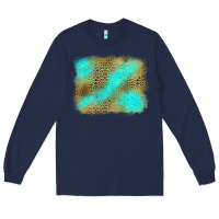 Navy Turquoise Leopard Background Long Sleeve Tee - Jasminsmagicworld