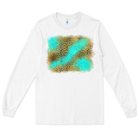 White Turquoise Leopard Background Long Sleeve Tee - Jasminsmagicworld