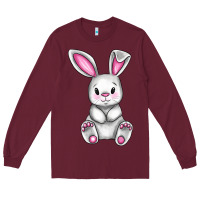 Burgundy Cute bunny Easter Long Sleeve Tee - CowGirlArtShop