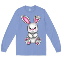 Colony Blue Cute bunny Easter Long Sleeve Tee - CowGirlArtShop