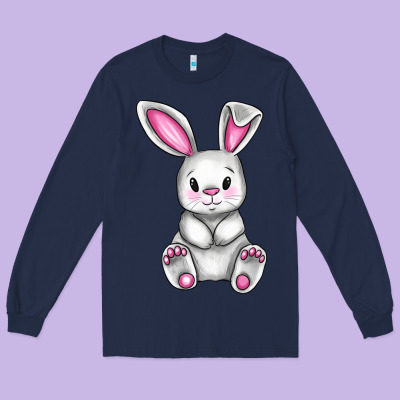 Cute Bunny Easter Long Sleeve Tee Designed By Cowgirlartshop