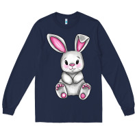 Navy Cute bunny Easter Long Sleeve Tee - CowGirlArtShop