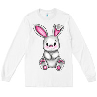 White Cute bunny Easter Long Sleeve Tee - CowGirlArtShop