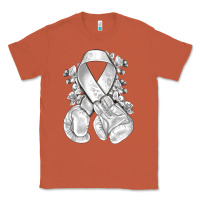 Copper Lung Cancer white ribbon with boxing gloves Classic Tee - NancyCooperArtShop