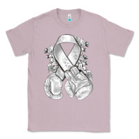 Lilac Lung Cancer white ribbon with boxing gloves Classic Tee - NancyCooperArtShop