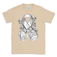 Mushroom Lung Cancer white ribbon with boxing gloves Classic Tee - NancyCooperArtShop