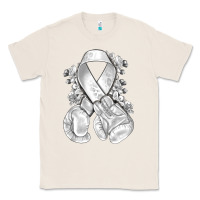Natural Lung Cancer white ribbon with boxing gloves Classic Tee - NancyCooperArtShop