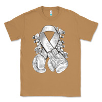 Toasted Coconut Lung Cancer white ribbon with boxing gloves Classic Tee - NancyCooperArtShop