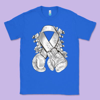 Lung Cancer White Ribbon With Boxing Gloves Classic Tee Designed By Nancycooperartshop