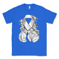 True Royal Lung Cancer white ribbon with boxing gloves Classic Tee - NancyCooperArtShop