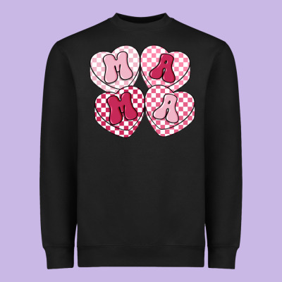 Mama Candy Hearts Heavyweight Sweatshirt Designed By Lillyallendesigns