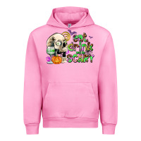 Fuchsia Pink eat drınk and be scary Urban Hoodie - AdoDesignShop